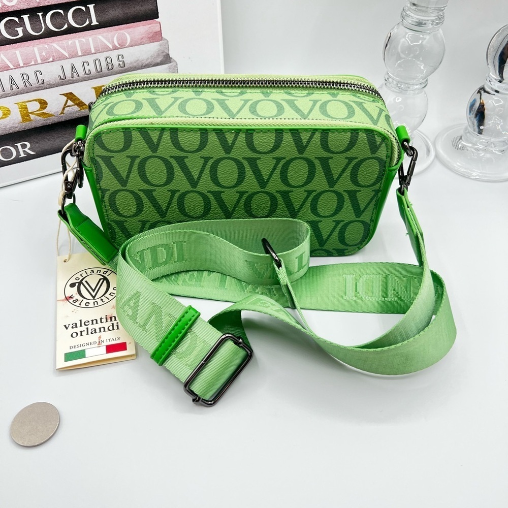 Valentino Orlandi Vivid Green Crossbody Bag